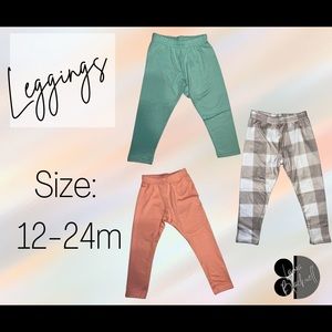 DotDotSmile LOT 3 pair of leggings. 12-24m. NWT